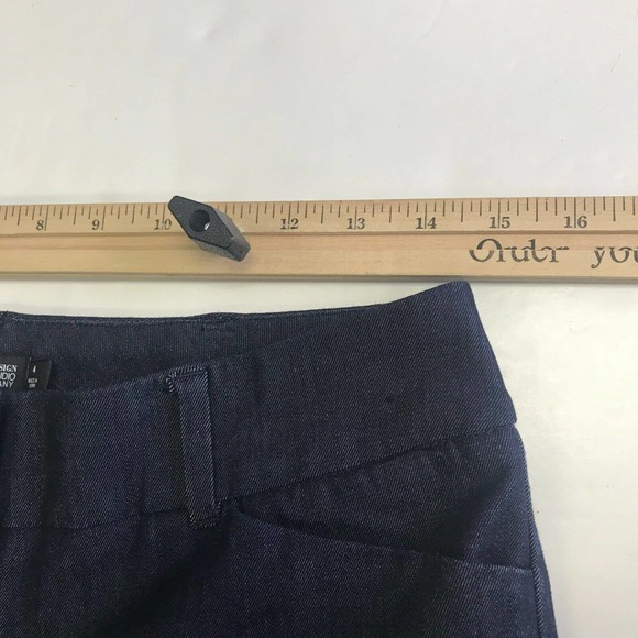 New York & Co 7th Avenue Design Studio Pant Womens 4 Blue Crop Denim Look - Picture 9 of 11